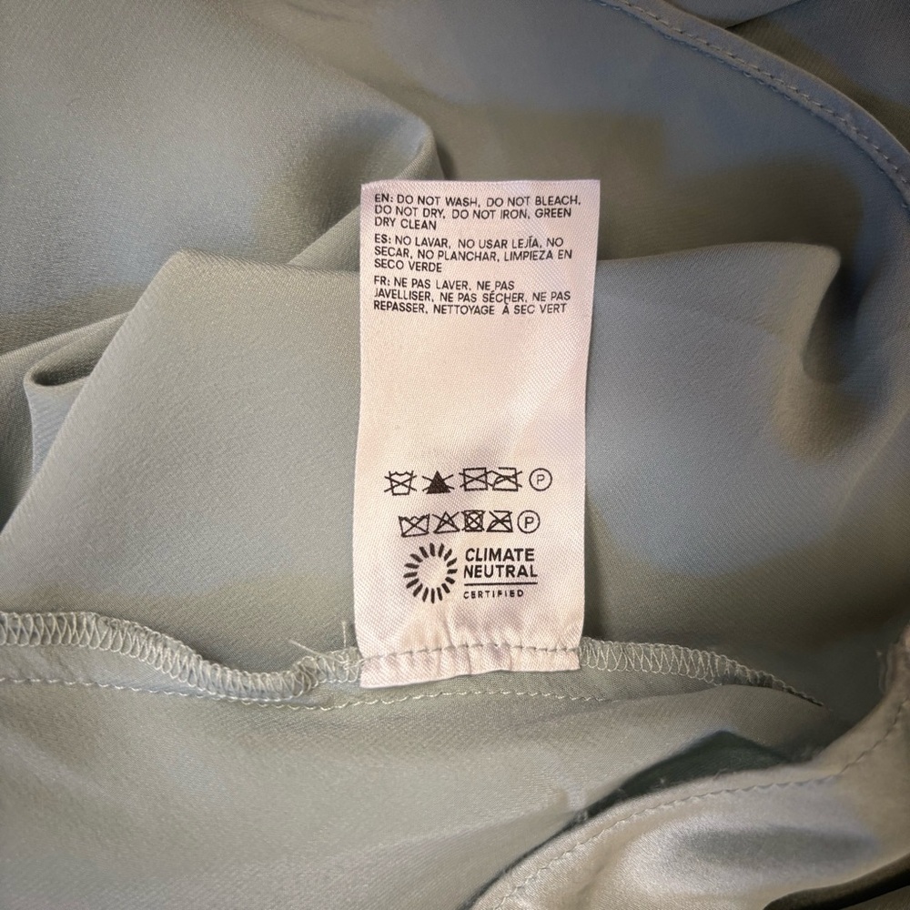 Reformation Anaiis Silk Dress Open Back Sleeveless Maxi Gown Size 4 Aquamarine - Picture 8 of 8